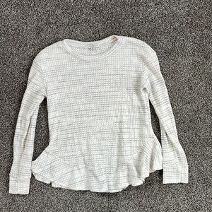 Green Envelope ruffle hem sweater